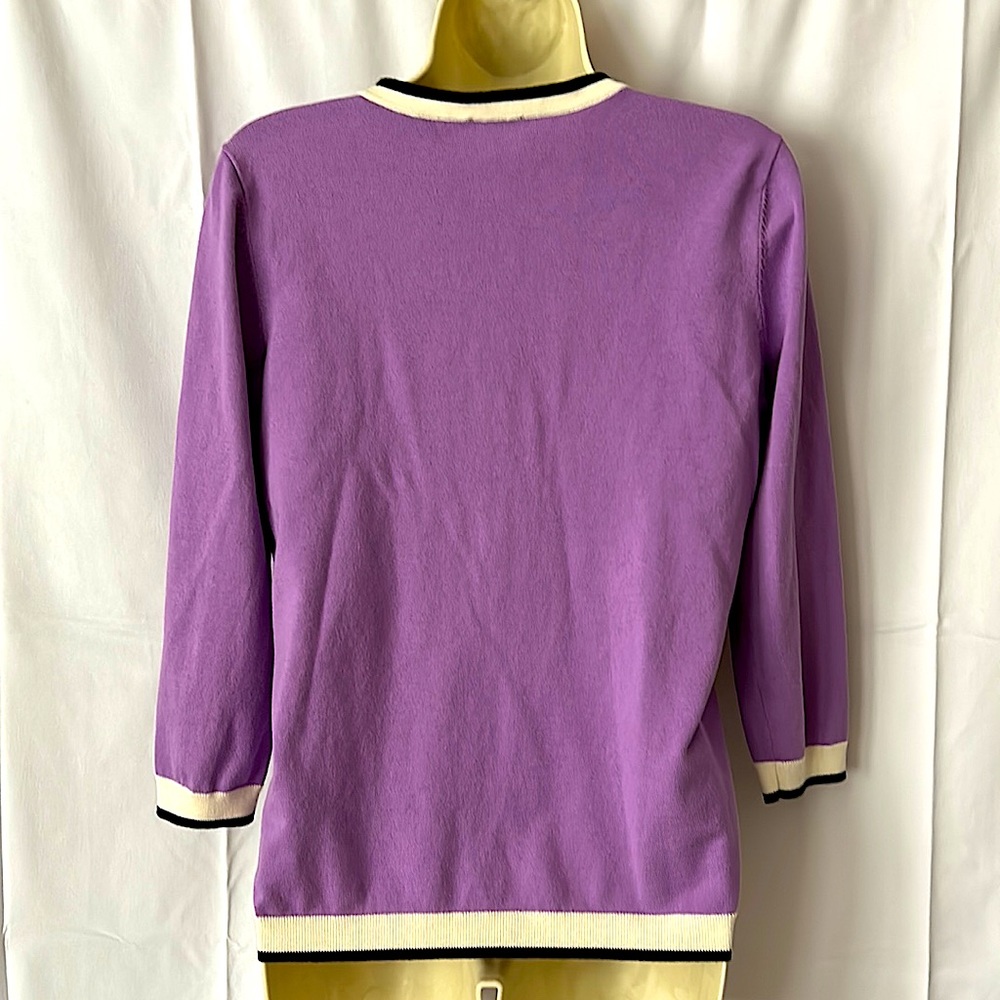 Talbots Lavender Classic Sweater Shirt Top. Size M. - Picture 2 of 3
